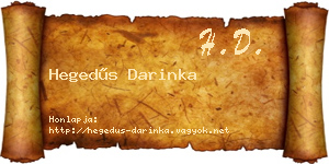 Hegedűs Darinka névjegykártya
